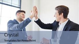  Presentation with motivation - Cool new PPT theme with successfull business people giving high backdrop and a seafoam green colored foreground