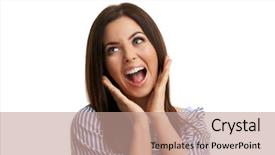  Presentation with fun and smile - Slide set enhanced with successfull ladys - caucasian brunette woman having fun background and a  colored foreground