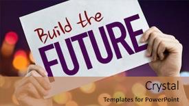  Presentation with build - Slide set with succession - build the future placard background and a coral colored foreground