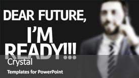  Presentation with future - Cool new slides with succession - business man with the text backdrop and a dark gray colored foreground
