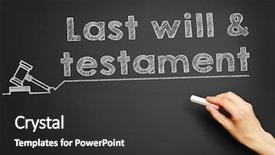  Presentation with last - Presentation design featuring succession - hand writes last will testament background and a dark gray colored foreground