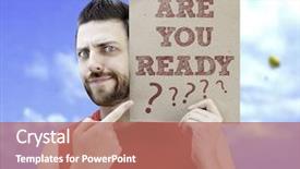  Presentation with tarot card spread reading - Presentation design having succession - man holding a card background and a coral colored foreground