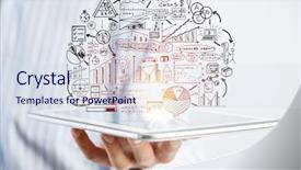  Presentation with business plan - Presentation theme featuring succession - presenting his business plan background and a sky blue colored foreground