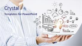  Presentation with business plan - PPT theme with succession - presenting his business plan background and a sky blue colored foreground