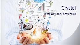  Presentation with business plan gas station - Slides having succession - presenting his business plan background and a sky blue colored foreground