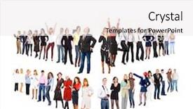  Presentation with corporate - Slide set consisting of succession - team over white corporate teamwork background and a  colored foreground