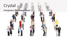  Presentation with team - Colorful PPT layouts enhanced with succession - team over white workforce concept backdrop and a white colored foreground