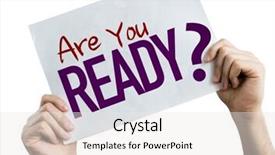  Presentation with ready - Cool new presentation design with career succession - are you ready placard isolated backdrop and a  colored foreground