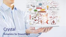  Presentation with strategy plan - Colorful slide deck enhanced with  backdrop and a  colored foreground