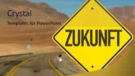  Presentation with future plan - PPT theme consisting of next year plan - future in german sign background and a gold colored foreground