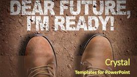  Presentation with future plan - Cool new slide set with business plan 2016 - top view of boot backdrop and a tawny brown colored foreground