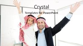  Presentation with arabic children - Audience pleasing PPT layouts consisting of arabic muslim business people with children at office backdrop and a white colored foreground
