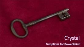  Presentation with key - Amazing slide deck having family succession - key on red velvet pillow backdrop and a wine colored foreground