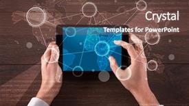  Presentation with holding hands - Amazing PPT layouts having succsess - caucasian business hands holding tablet backdrop and a  colored foreground