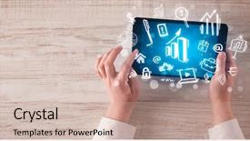  Presentation with hands holding - Amazing PPT layouts having succsess - caucasian business hands holding tablet backdrop and a  colored foreground