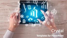  Presentation with hands holding - Amazing PPT theme having succsess - caucasian business hands holding tablet backdrop and a  colored foreground