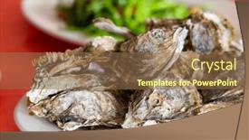  Presentation with succulent - PPT theme featuring succulent-raw-oysters-on-plate background and a tawny brown colored foreground