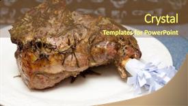  Presentation with succulent - Theme enhanced with succulent roasted leg of lamb background and a tawny brown colored foreground
