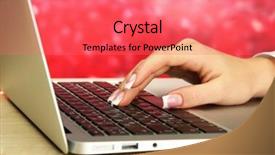  Presentation with writing - Cool new slides with sucess key - female hand writing backdrop and a  colored foreground