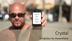  Presentation with artistic artist art brush - Theme enhanced with sucessfull - colorful tattoo artist holds background and a coral colored foreground