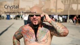  Presentation with artistic artist art brush - Theme having sucessfull - colorful tattoo artist makes deals background and a  colored foreground