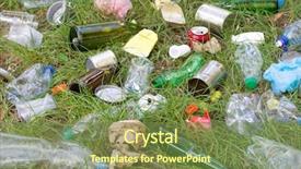  Presentation with plastic bottles and ocean - Cool new presentation theme with such as plastic and glass backdrop and a  colored foreground