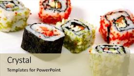  Presentation with rice husk from green starts - Cool new presentation design with suchi - japanese nori-wrapped futomaki foreground backdrop and a  colored foreground