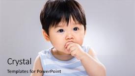  Presentation with cookie - Presentation theme with sucking - lovely baby son eating background and a  colored foreground