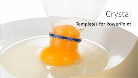  Presentation with plastic bottle - Slide set having sucking-out-the-egg-yolk background and a white colored foreground