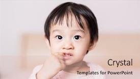  Presentation with baby girl announcement - Amazing presentation theme having suckling - asian baby girl suckle finger backdrop and a lemonade colored foreground