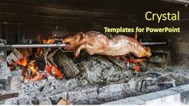  Presentation with pig - Cool new presentation theme with suckling-pig-is-roasted backdrop and a wine colored foreground