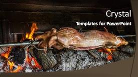  Presentation with pig - PPT theme featuring suckling-pig-is-roasted background and a black colored foreground