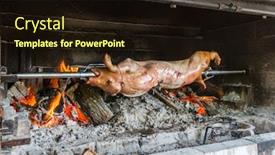  Presentation with pig - Cool new theme with suckling-pig-is-roasted backdrop and a wine colored foreground