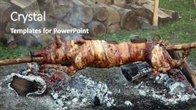  Presentation with pig - Beautiful slides featuring suckling pig on a rotating backdrop and a gray colored foreground