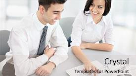  Presentation with team working together - Audience pleasing slide deck consisting of sucsess planning - business people business team working backdrop and a soft green colored foreground