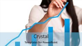  Presentation with abstract chart business - Presentation design with sucsess planning - business woman drawing an chart background and a light blue colored foreground