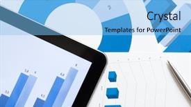  Presentation with close up shot - Presentation having sucsess planning - close up shot of business background and a light blue colored foreground
