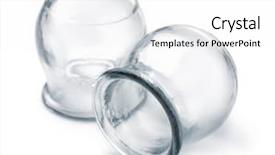  Presentation with glasses - Slides enhanced with suction - medical cupping glasses isolated background and a white colored foreground