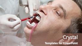  Presentation with teeth whitening - Audience pleasing slide deck consisting of suctioning procedure - man during teeth whitening process backdrop and a violet colored foreground