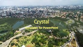  Presentation with aerial - Beautiful presentation featuring sudamerica - aerial view of ibirapuera backdrop and a tawny brown colored foreground