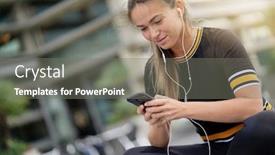  Presentation with outdoors - Slide set having sudent-sitting-outdoors-looking background and a  colored foreground