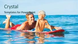  Presentation with father - Audience pleasing PPT theme consisting of sudoku - happy father and young son backdrop and a sky blue colored foreground