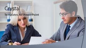  Presentation with lawyer client - Audience pleasing PPT theme consisting of sueing - lawyer discussing legal case backdrop and a  colored foreground