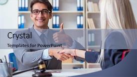  Presentation with lawyer client - PPT layouts with sueing - lawyer discussing legal case background and a light blue colored foreground