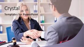  Presentation with lawyer client - Audience pleasing PPT theme consisting of sueing - lawyer discussing legal case backdrop and a  colored foreground