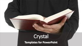  Presentation with hindu holy book - Beautiful PPT theme featuring suergons - man holding book close up backdrop and a dark gray colored foreground