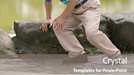  Presentation with joint pain - PPT layouts having human joint - old man suffer from pain background and a gray colored foreground