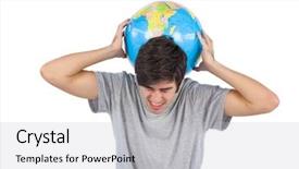  Presentation with globe and open bible - Colorful PPT layouts enhanced with suffering because of a globe backdrop and a light gray colored foreground