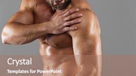  Presentation with shoulder pain - Cool new PPT layouts with suffering from a shoulder pain backdrop and a coral colored foreground