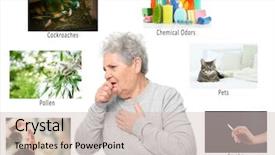  Presentation with cause - PPT layouts with suffering from allergy and cause background and a soft green colored foreground